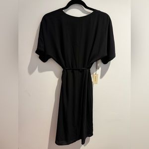 Aritzia Black Wrap Mini Dress